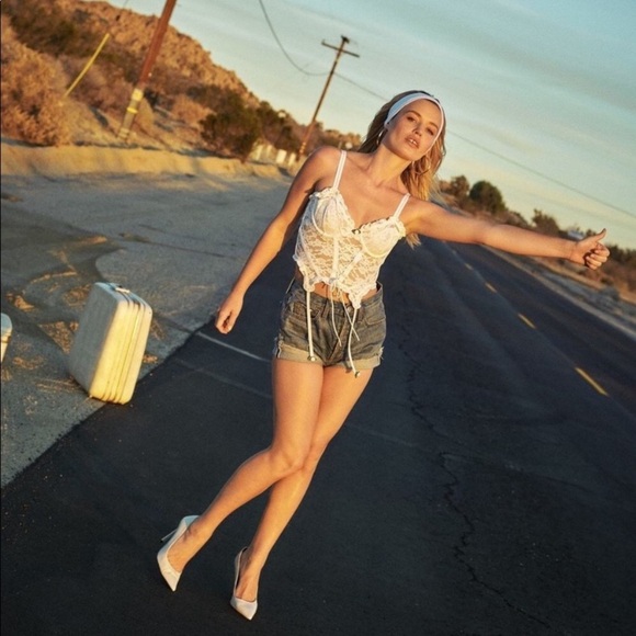 New! For Love And Lemons Lou lace bustier longline bra corset 1288 - Picture 9 of 13